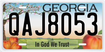 GA license plate QAJ8053