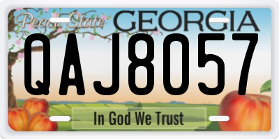 GA license plate QAJ8057