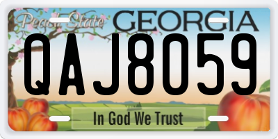 GA license plate QAJ8059