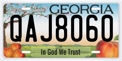 GA license plate QAJ8060