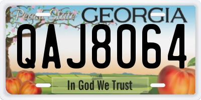 GA license plate QAJ8064
