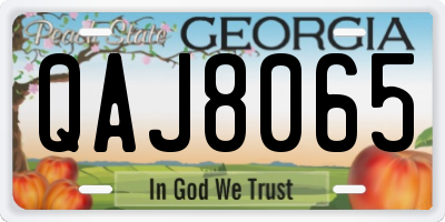 GA license plate QAJ8065