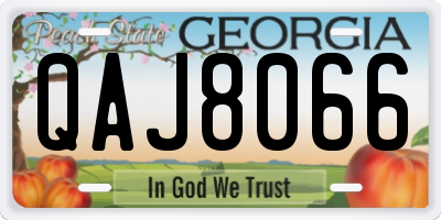 GA license plate QAJ8066