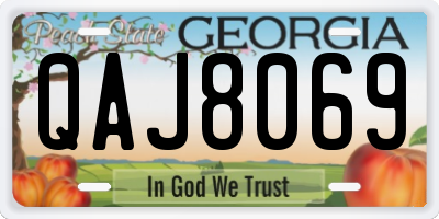 GA license plate QAJ8069