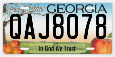 GA license plate QAJ8078