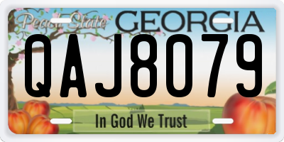 GA license plate QAJ8079