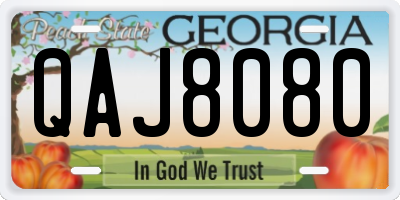 GA license plate QAJ8080
