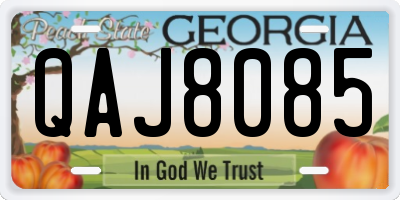 GA license plate QAJ8085