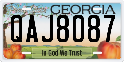 GA license plate QAJ8087