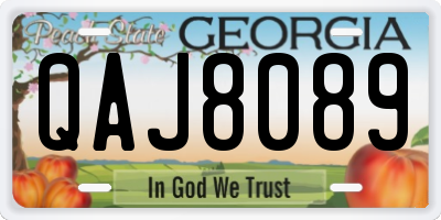 GA license plate QAJ8089
