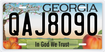 GA license plate QAJ8090