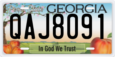 GA license plate QAJ8091