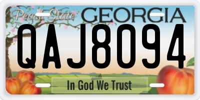 GA license plate QAJ8094