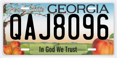 GA license plate QAJ8096