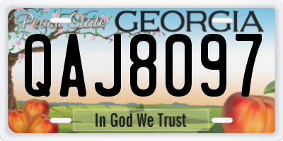GA license plate QAJ8097