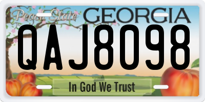 GA license plate QAJ8098
