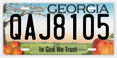 GA license plate QAJ8105