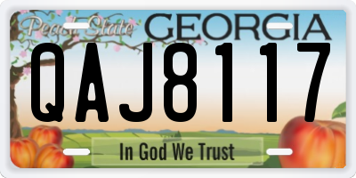 GA license plate QAJ8117
