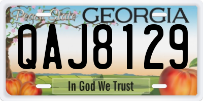 GA license plate QAJ8129