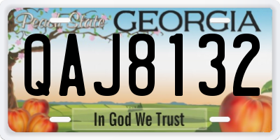 GA license plate QAJ8132