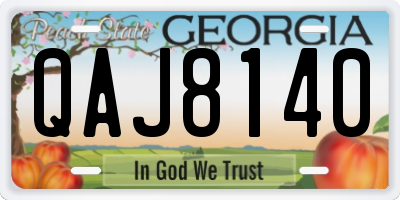 GA license plate QAJ8140