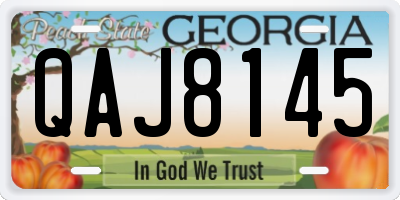 GA license plate QAJ8145