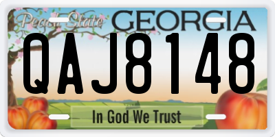 GA license plate QAJ8148