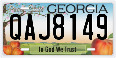 GA license plate QAJ8149
