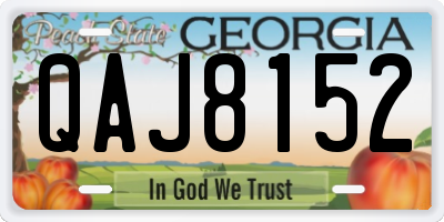 GA license plate QAJ8152