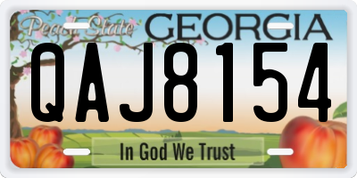 GA license plate QAJ8154