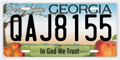 GA license plate QAJ8155