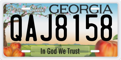 GA license plate QAJ8158