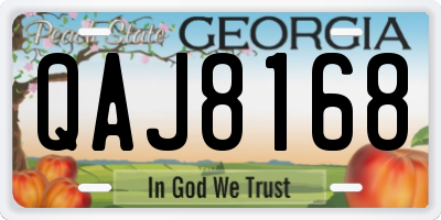 GA license plate QAJ8168