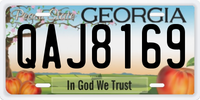 GA license plate QAJ8169