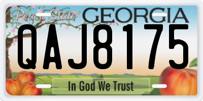 GA license plate QAJ8175