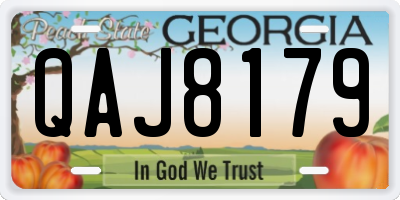 GA license plate QAJ8179