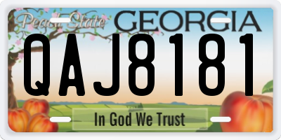 GA license plate QAJ8181