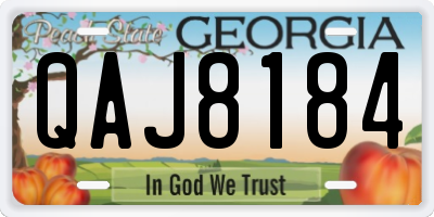 GA license plate QAJ8184