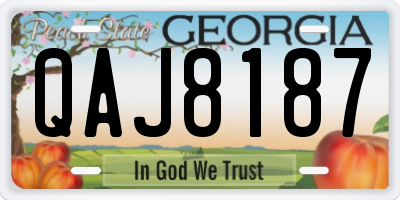 GA license plate QAJ8187