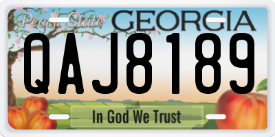 GA license plate QAJ8189