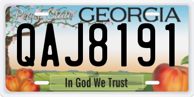 GA license plate QAJ8191