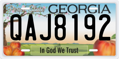 GA license plate QAJ8192