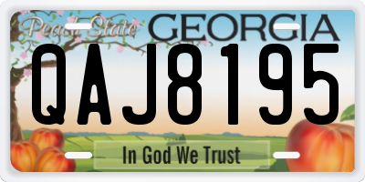 GA license plate QAJ8195
