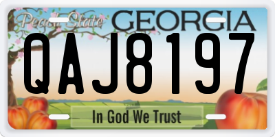 GA license plate QAJ8197