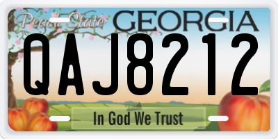 GA license plate QAJ8212