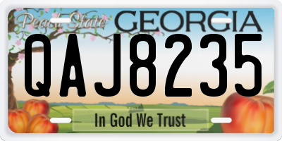 GA license plate QAJ8235