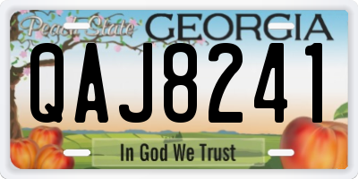 GA license plate QAJ8241