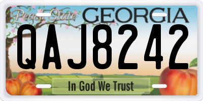 GA license plate QAJ8242