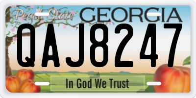 GA license plate QAJ8247