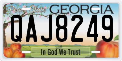 GA license plate QAJ8249